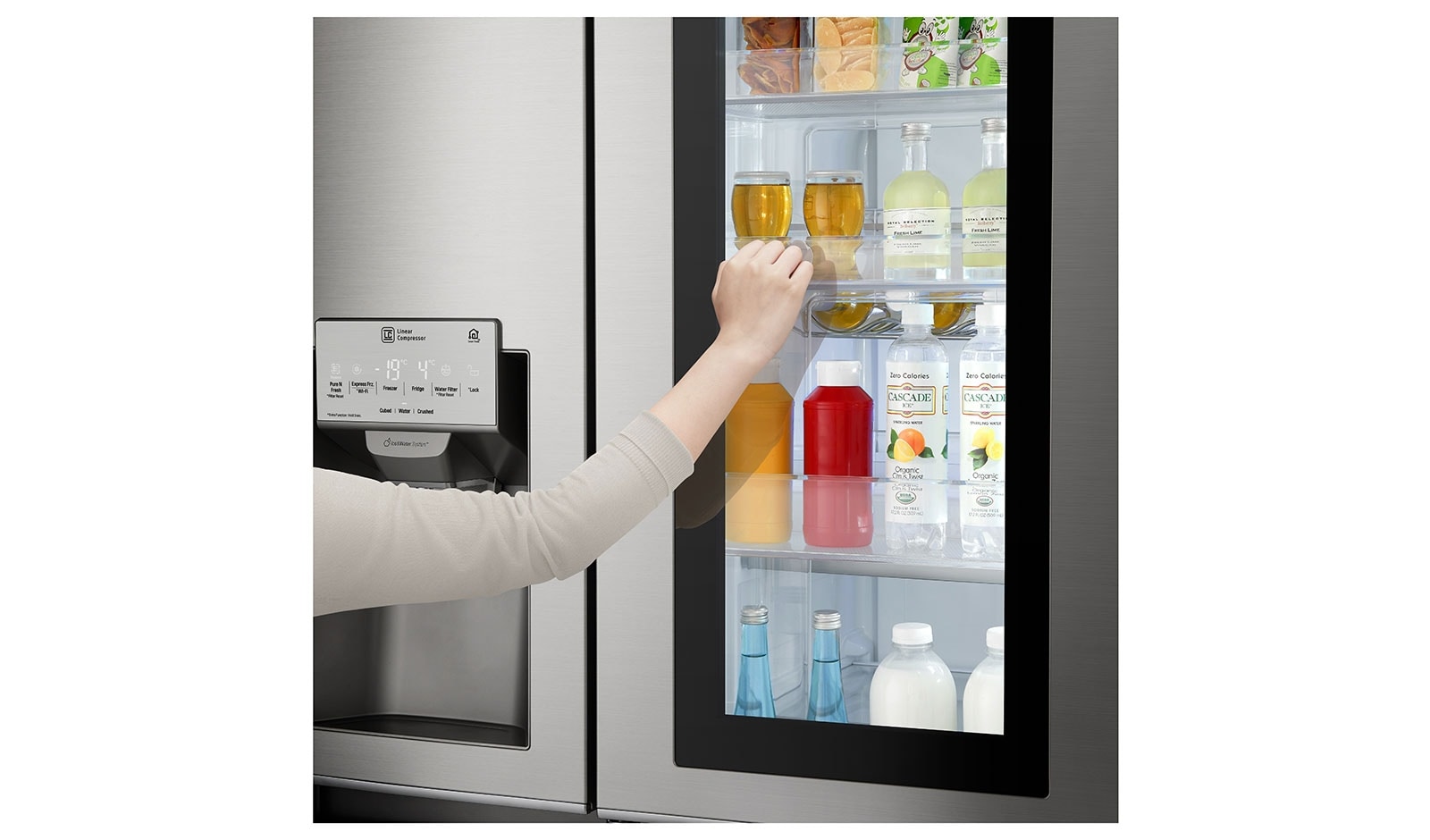 LG Réfrigérateur Américain | InstaView Door-in-Door ? | 625L | Compresseur Linéaire | Total No Frost | Wi-Fi | F, LG GSK6676SC