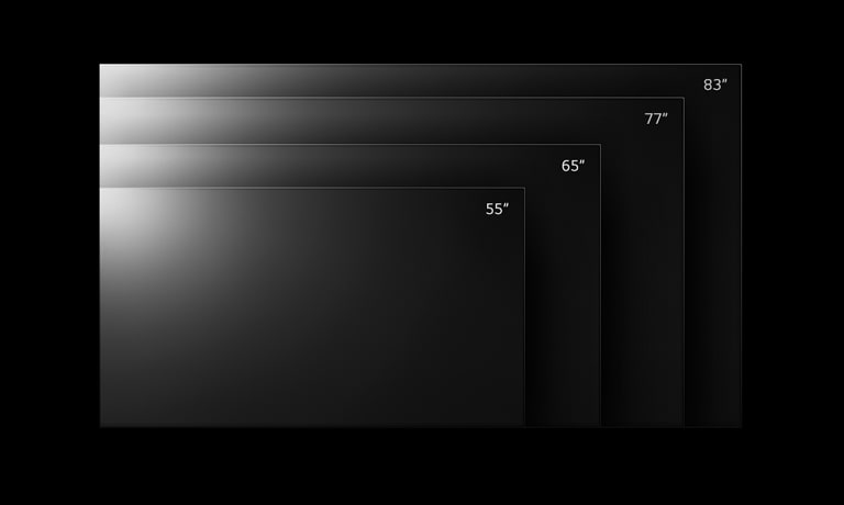 Gamme de téléviseurs LG OLED G2 de différentes tailles, de 55 à 83?pouces