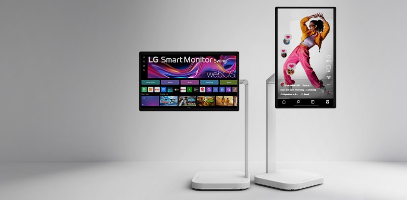 Cette image montre l’arrière d’un LG Smart Monitor Swing.