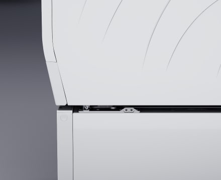 An angled, top-down image showing the TwinWash drawer in an open position.