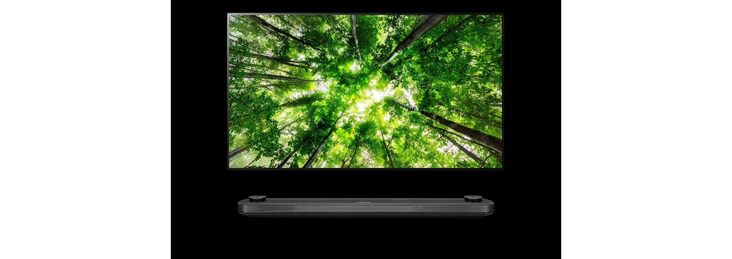 Front view of LG AI-enabled OLED TV model W8.