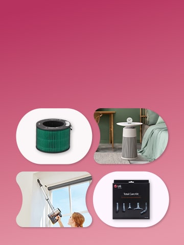 LG 產品與原廠配件的圖片。