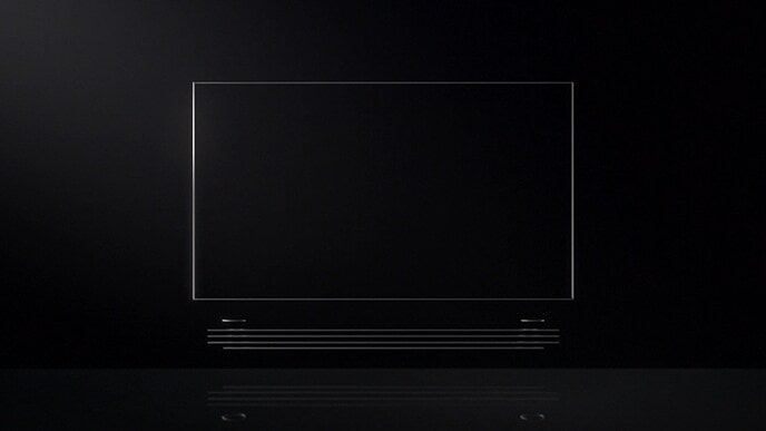 銀色細輪廓線指示LG SIGNATURE OLED TV W的產品外觀。