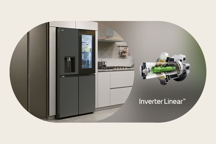 The LG's refrigerator and LG Inverter Linear Compressor? are visible side by side.	