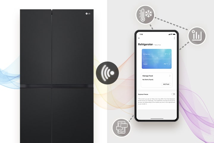 The product and cell phone are connected via Wi-Fi