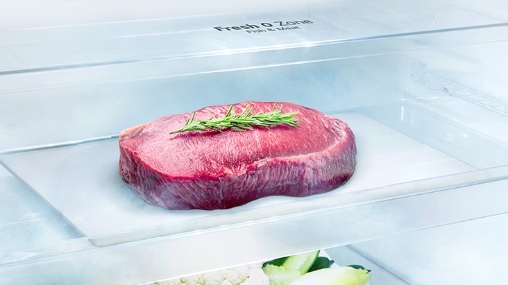LG top freezer refrigerator's drawer is designed to better preserve foods without the need for frosting and defrosting.	