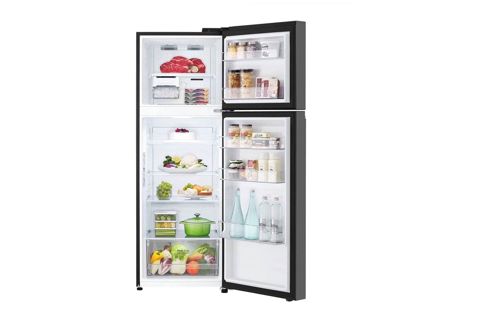 front open view with food stored