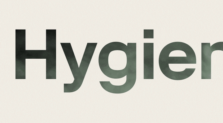 Typo animation of the word Hygienic	