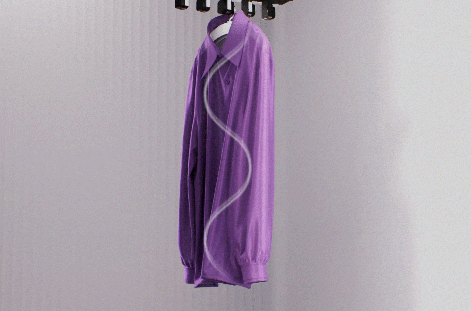 Video showcasing shirts in motion, featuring swaying movements	