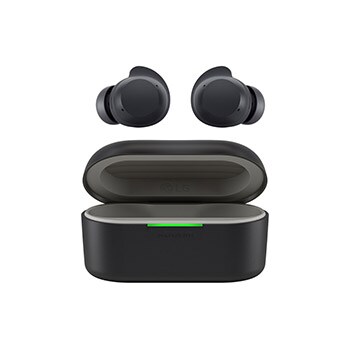 front view of LG xboom Buds with earbuds apart