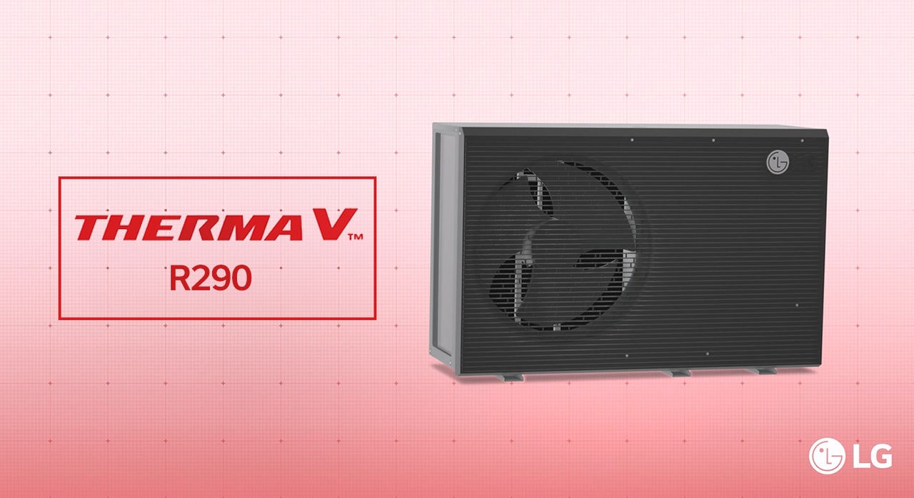 K?zeli kép a Therma V R290 h?szivattyúról, kiemelve innovatív kialakítását és funkcionalitását az optimális klímaszabályozás érdekében.