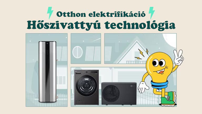 H?szivattyús bojler, mosó és épületgépészeti rendszer villanyk?rte kabala az otthoni elektrifikációs megoldásokat népszer?síti.