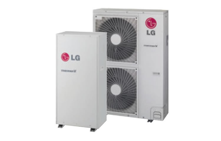 A(z) Az LG Therma V magas h?mérséklet? változata kaszkád technológiája segítségével maximum 80 oC-os víz el?állítására képes, alacsony zajszinttel és hatékony energiafelhasználással. Therma V High Temperature Type el?lnézete