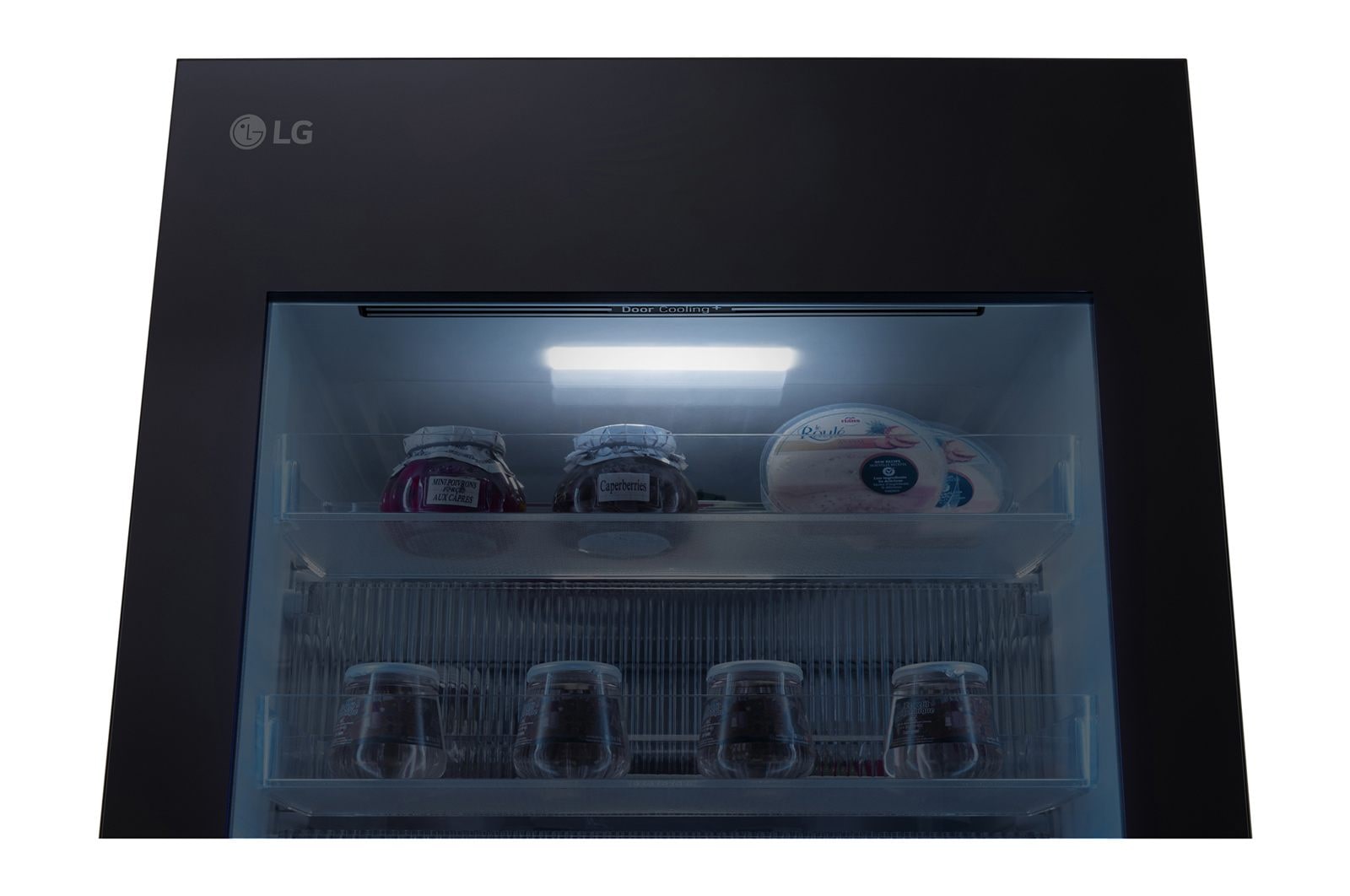 LG InstaView? alulfagyasztós h?t?szekrény, DoorCooling<sup>+</sup>? és ThinQ? technológia, 349 L kapacitás, GBG5160CEV