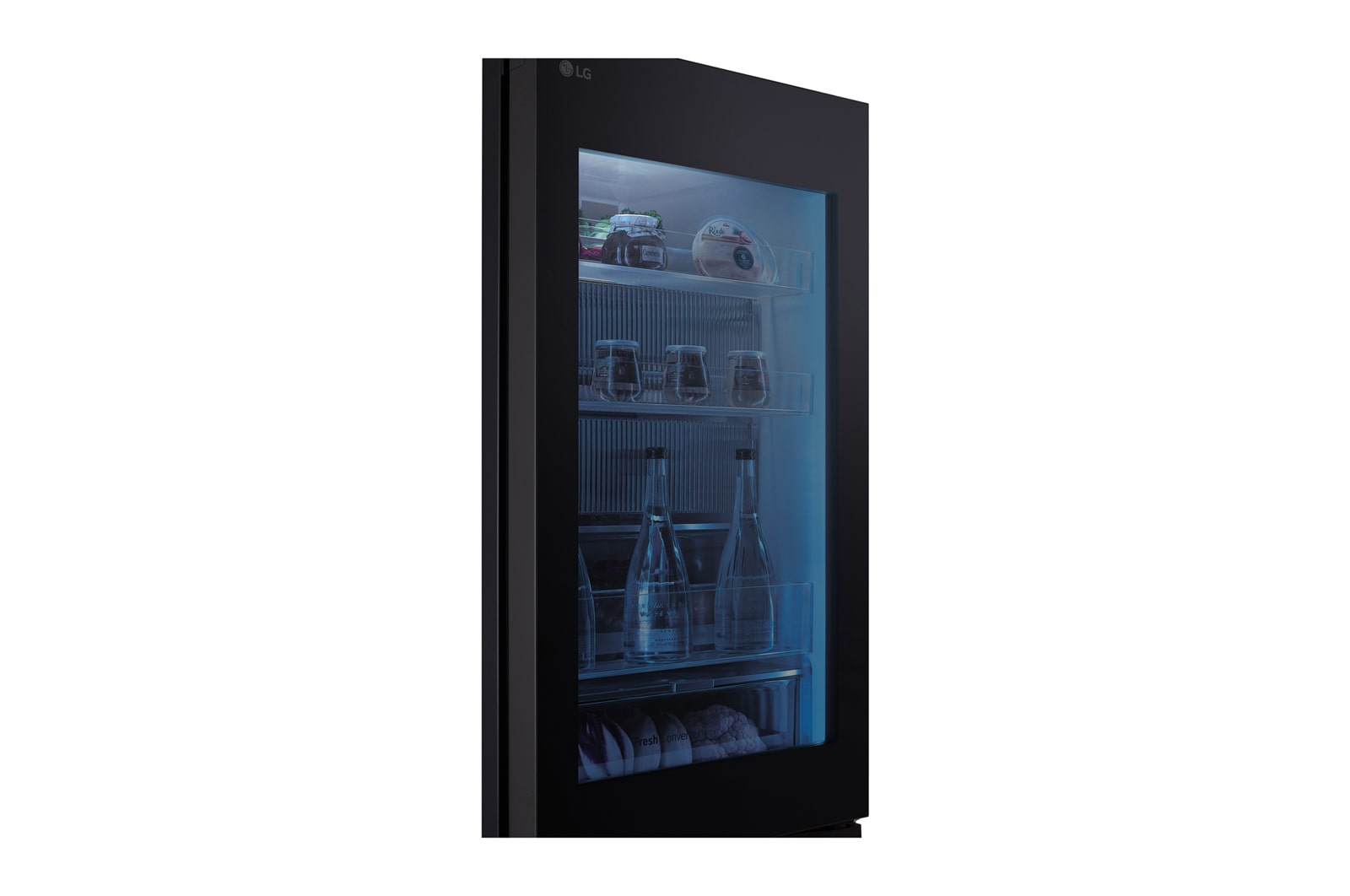 LG InstaView? alulfagyasztós h?t?szekrény, DoorCooling<sup>+</sup>? és ThinQ? technológia, 349 L kapacitás, GBG5160CEV