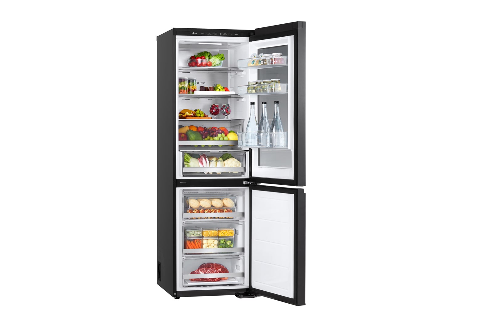LG InstaView? alulfagyasztós h?t?szekrény, DoorCooling<sup>+</sup>? és ThinQ? technológia, 349 L kapacitás, GBG5160CEV