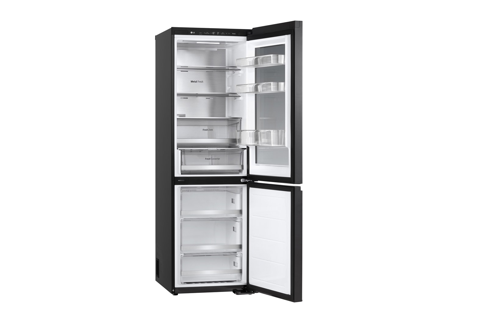 LG InstaView? alulfagyasztós h?t?szekrény, DoorCooling<sup>+</sup>? és ThinQ? technológia, 349 L kapacitás, GBG5160CEV