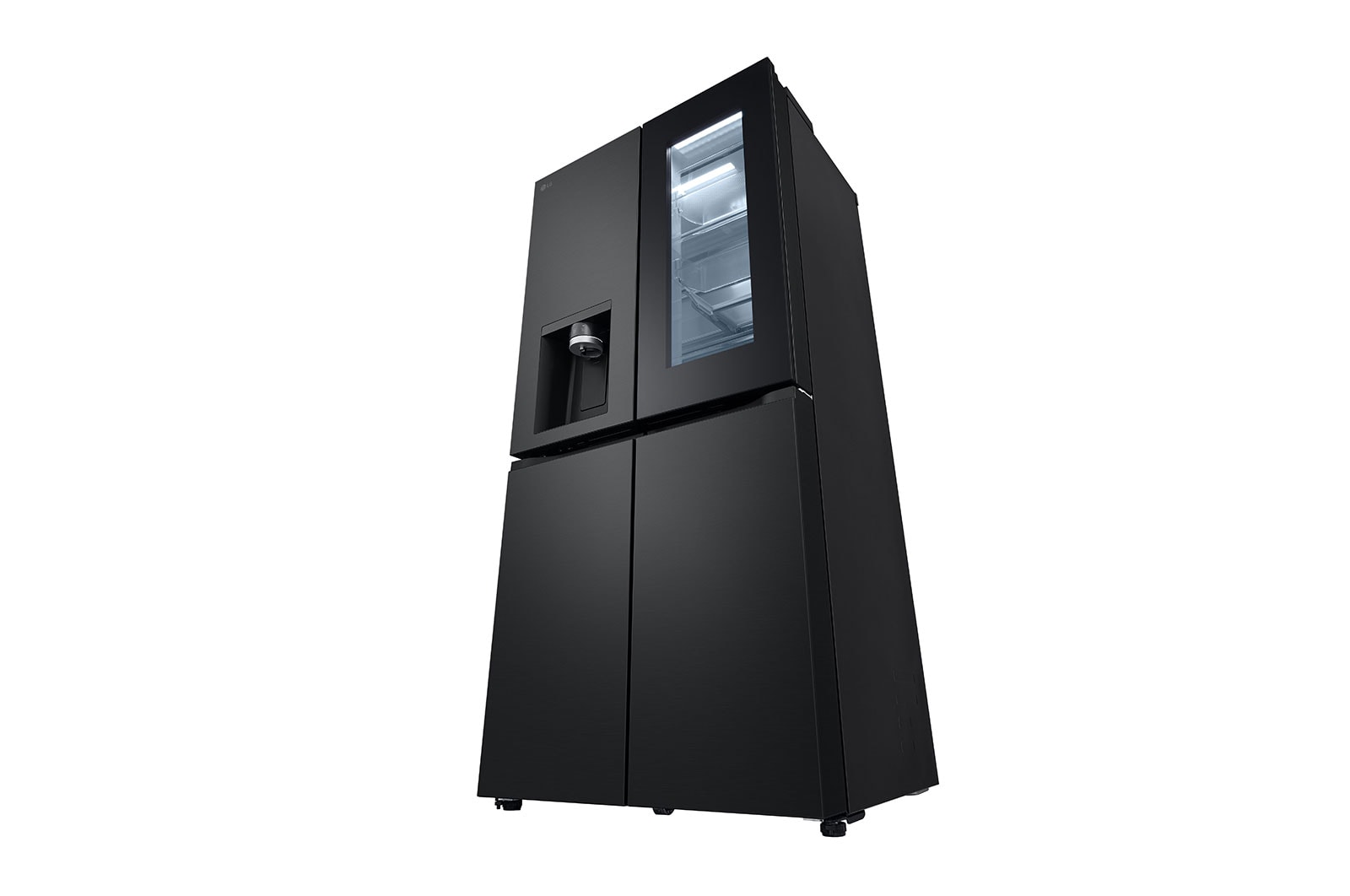 LG InstaView ? Négyajtós h?t?szekrény, DoorCooling?? és ThinQ? technológia, 508L kapacitás, GMG860EPBE