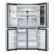 LG InstaView? Négyajtós h?t?szekrény DoorCooling??, Craft Ice? és ThinQ? technológia, 638L kapacitás, GMG960MBEE