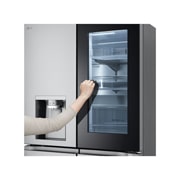 LG InstaView? Négyajtós h?t?szekrény DoorCooling??, Craft Ice? és ThinQ? technológia, 638L kapacitás, GMG960MBEE