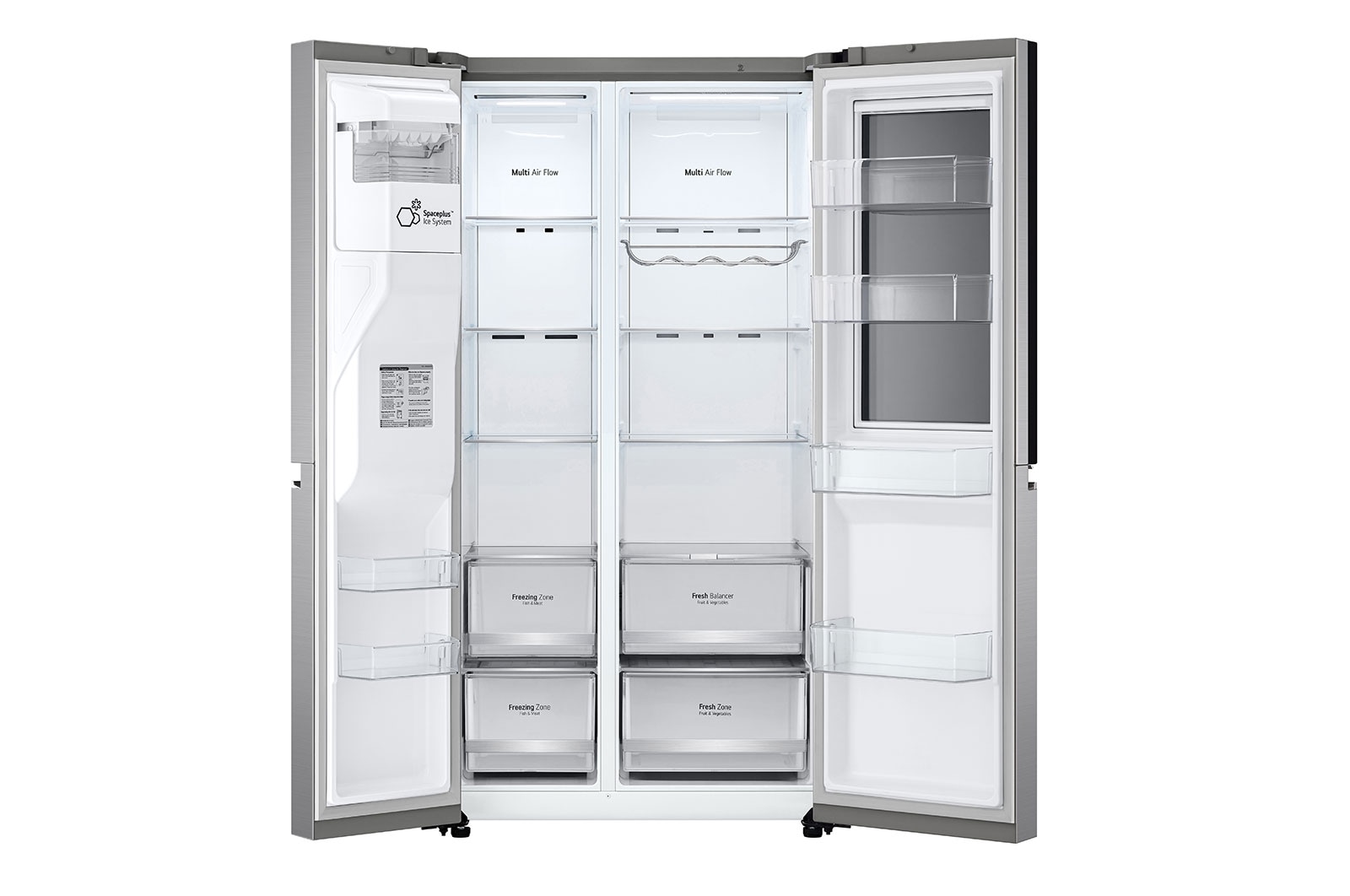 LG InstaView Door-in-Door? Side-by-Side h?t?szekrény DoorCooling<sup>+</sup>? és ThinQ? technológia, 635L kapacitás, GSXV80PZLE