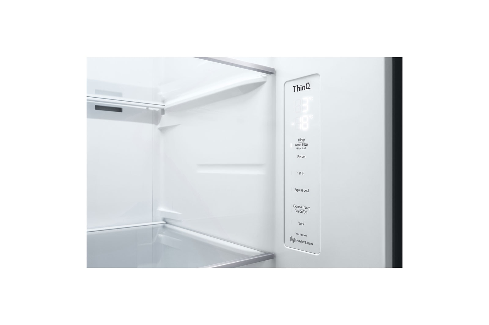 LG InstaView Door-in-Door? Side-by-Side h?t?szekrény DoorCooling<sup>+</sup>? és ThinQ? technológia, 635L kapacitás, GSXV80PZLE