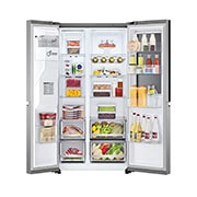 LG InstaView Door-in-Door? Side-by-Side h?t?szekrény DoorCooling<sup>+</sup>? és ThinQ? technológia, 635L kapacitás, GSXV80PZLE