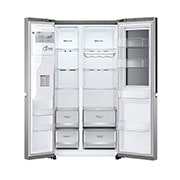 LG InstaView Door-in-Door? Side-by-Side h?t?szekrény DoorCooling<sup>+</sup>? és ThinQ? technológia, 635L kapacitás, GSXV80PZLE