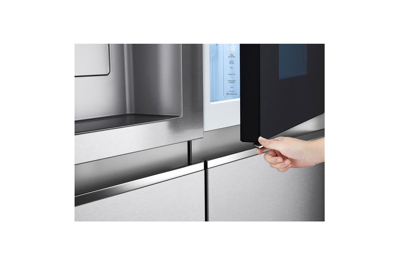 LG InstaView Door-in-Door? Side-by-Side h?t?szekrény DoorCooling<sup>+</sup>? és ThinQ? technológia, 635L kapacitás, GSXV91MBAE