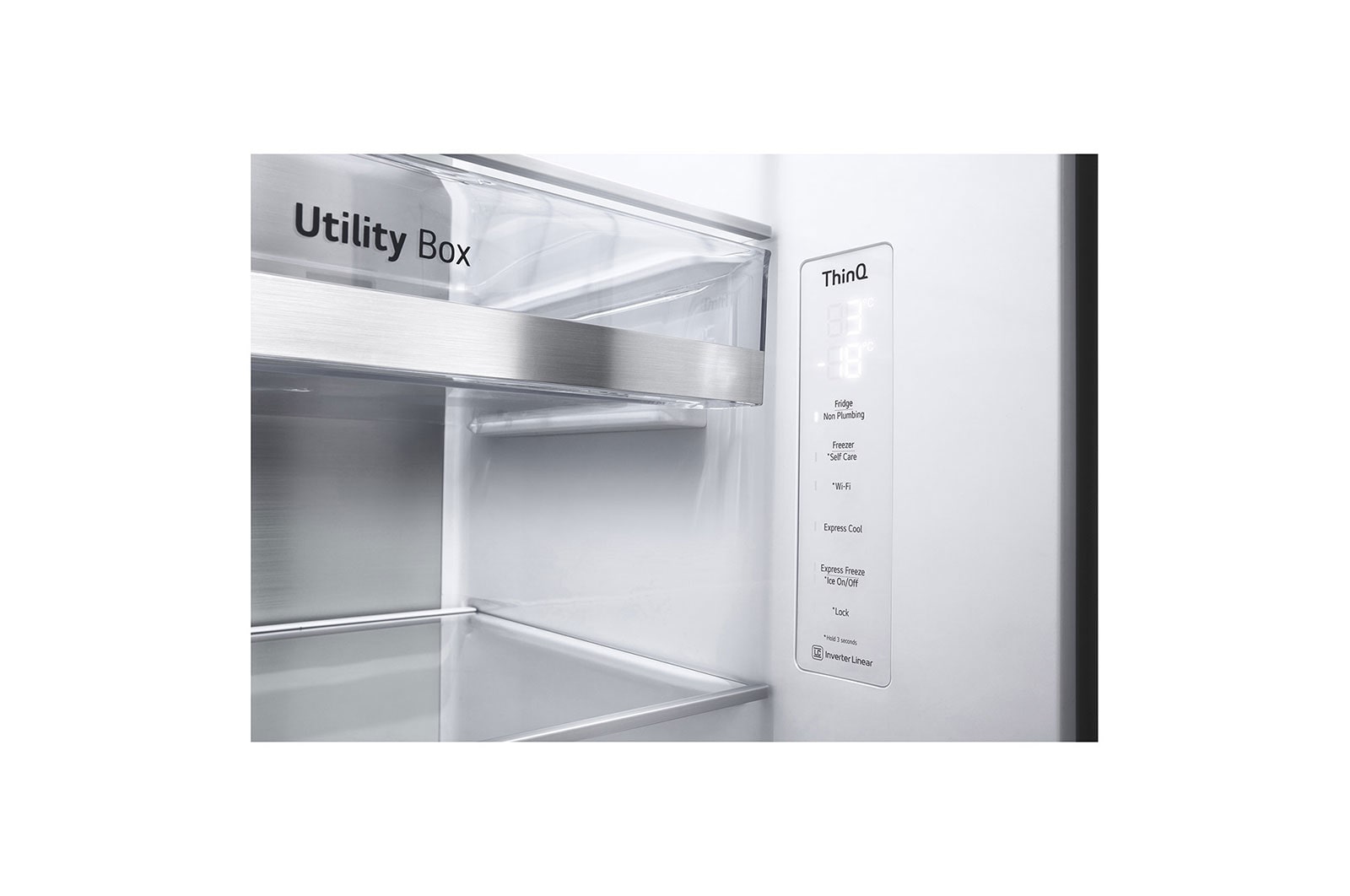 LG InstaView Door-in-Door? Side-by-Side h?t?szekrény DoorCooling<sup>+</sup>? és ThinQ? technológia, 635L kapacitás, GSXV91MBAE