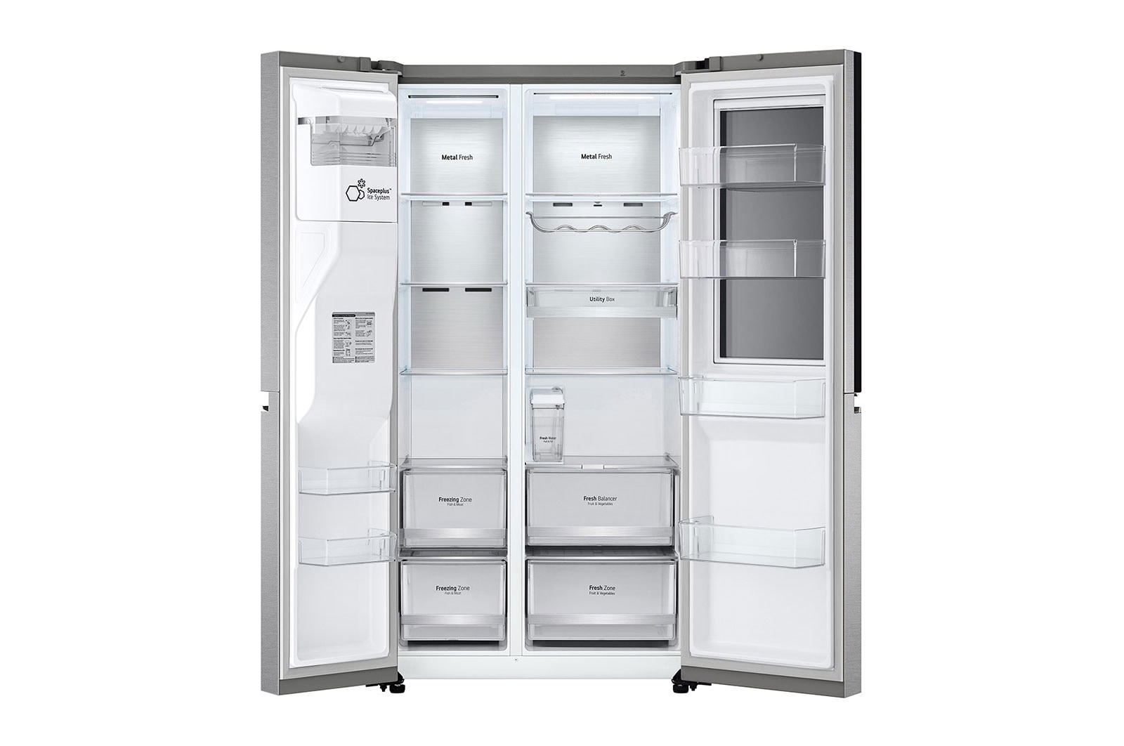 LG InstaView Door-in-Door? Side-by-Side h?t?szekrény DoorCooling<sup>+</sup>? és ThinQ? technológia, 635L kapacitás, GSXV91MBAE
