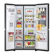 LG InstaView Door-in-Door? Side-by-Side h?t?szekrény DoorCooling<sup>+</sup>? és ThinQ? technológia, 635L kapacitás, GSXV91MCAE