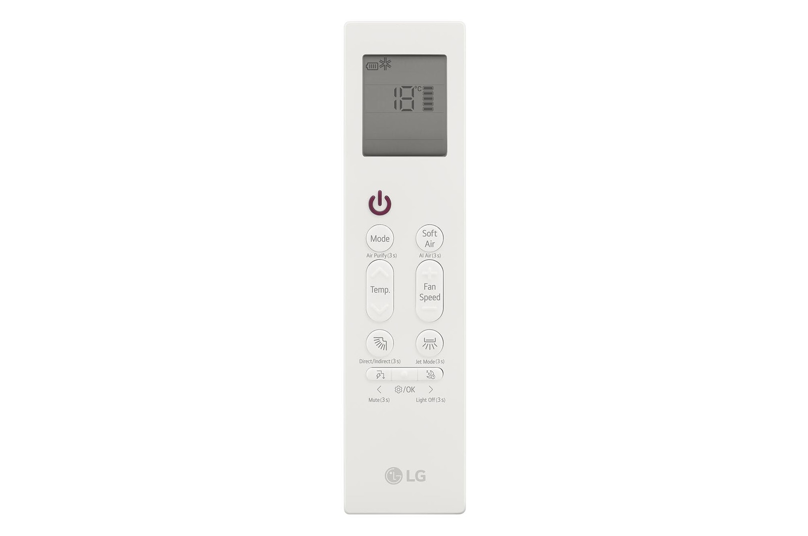 LG légkondicionáló távirányítója kijelz?vel és gombokkal