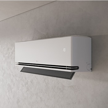 LG AI légkondicionáló 18?°C-ot mutató kijelz?vel és nyitott lapáttal