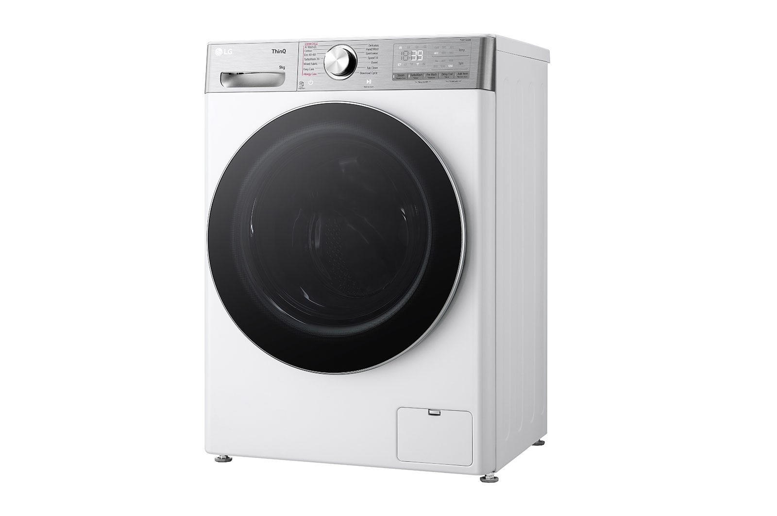 LG 9 kg, max. 1200 ford./perc, G?zmosógép, TurboWash?360, AI DD? és WiFi funkció, Keskeny kialakítás, F2WR909P3W