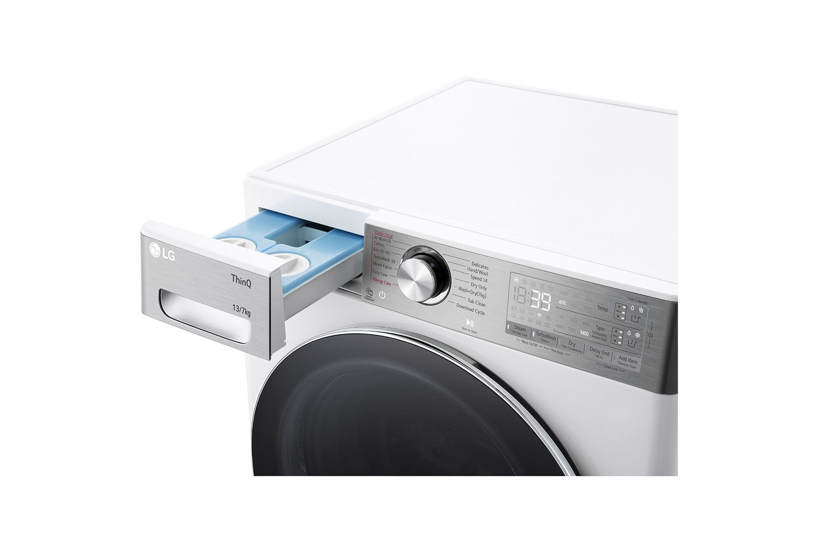 LG 13/7 kg, max. 1400 ford./perc, G?z mosó-szárítógép, TurboWash?360, AI DD? és WiFi funkció, F4DR913P3WA