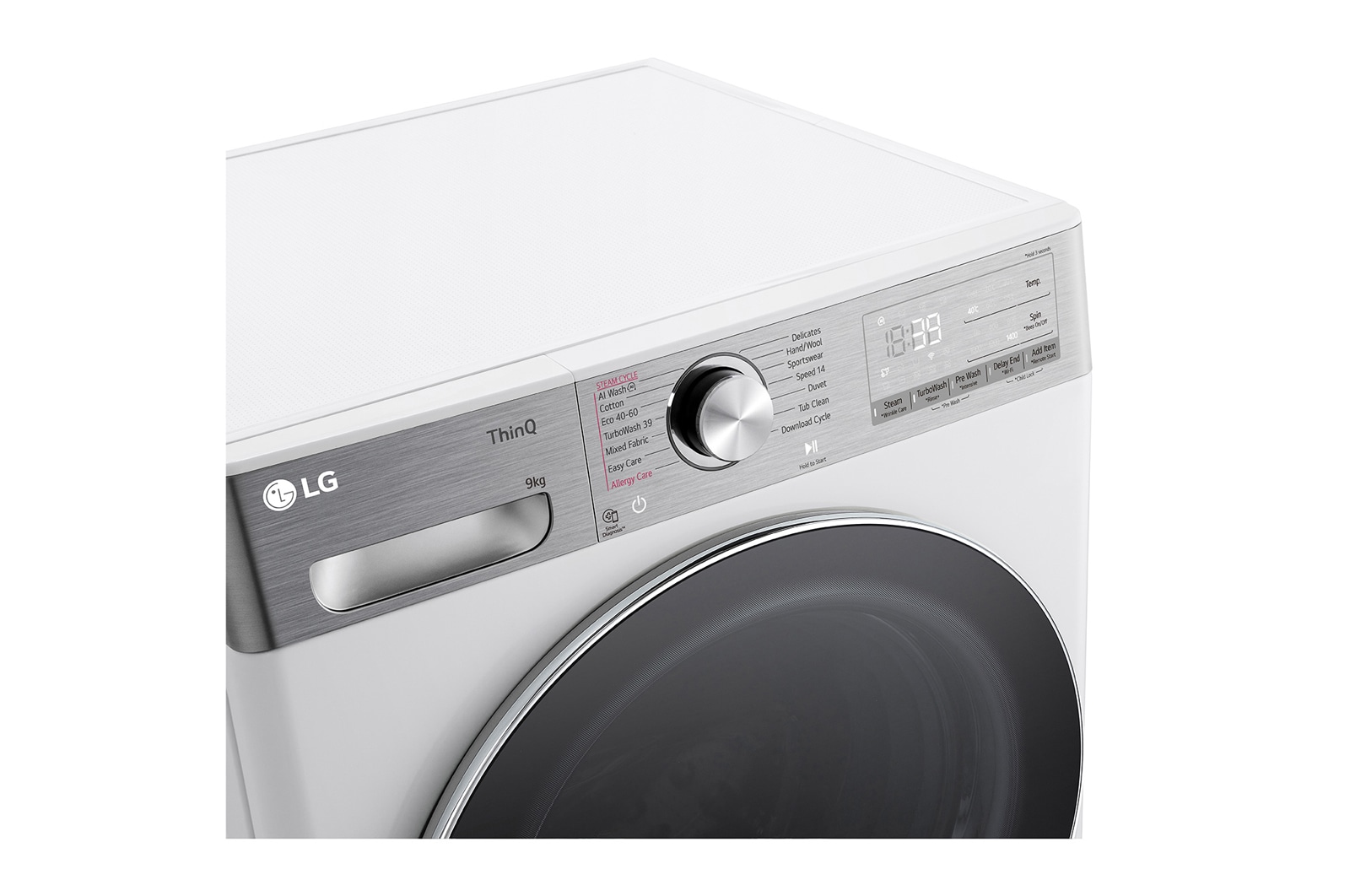 LG 9 kg, max. 1400 ford./perc, G?zmosógép, TurboWash?360, AI DD? és WiFi funkció, F4WR909P3W