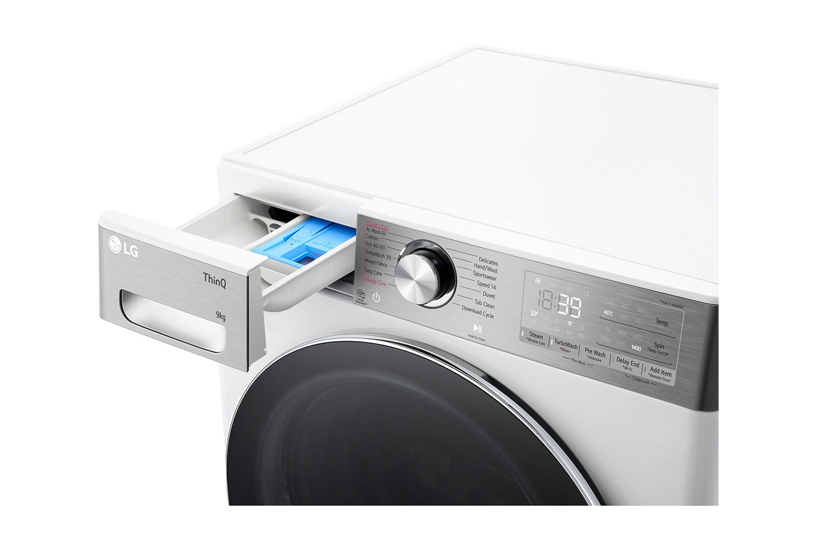 LG 9 kg, max. 1400 ford./perc, G?zmosógép, TurboWash?360, AI DD? és WiFi funkció, F4WR909P3W