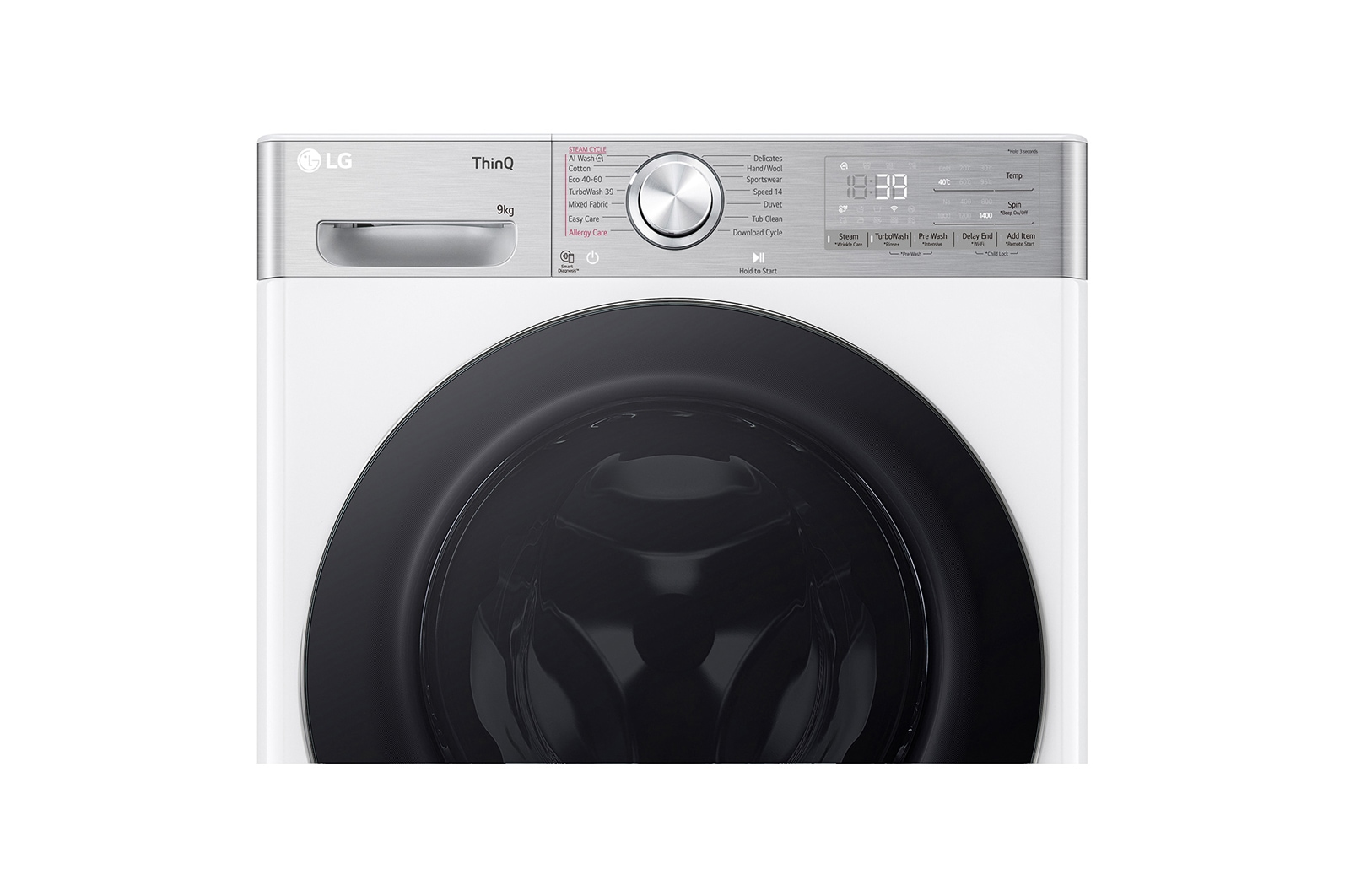 LG 9 kg, max. 1400 ford./perc, G?zmosógép, TurboWash?360, AI DD? és WiFi funkció, F4WR909P3W