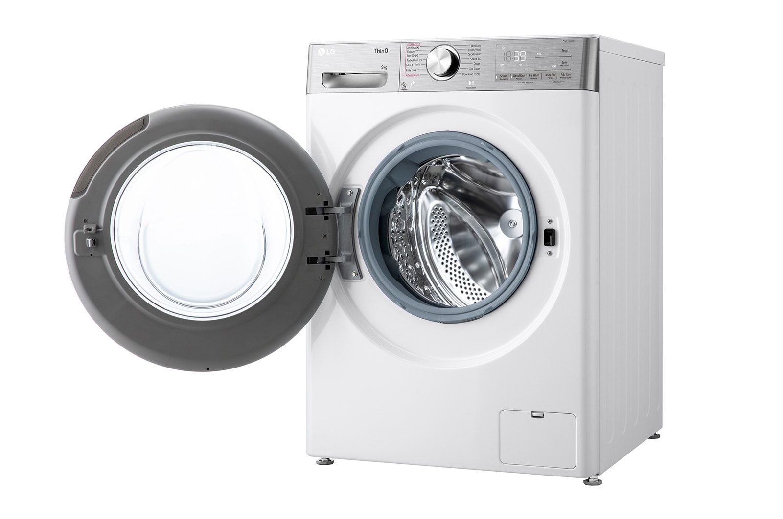 LG 9 kg, max. 1400 ford./perc, G?zmosógép, TurboWash?360, AI DD? és WiFi funkció, F4WR909P3W