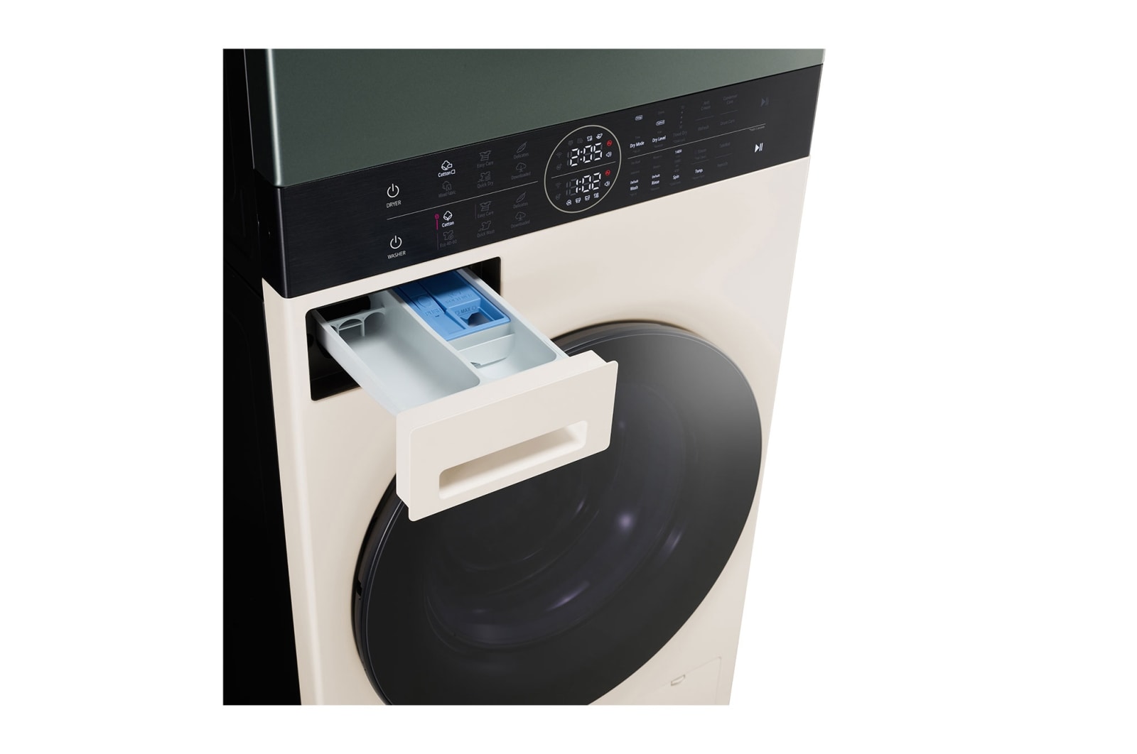LG  WashTower?, 12/10 kg, max. 1400 ford./perc,  Steam?, TurboWash?360?, Automatikus kondenzátortisztítás és ThinQ? WiFi funkció, WT1210EGF
