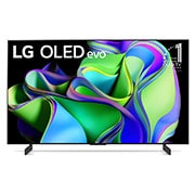 LG OLED evo el?lnézetben, a képerny?jén a ?11 Years World's No. 1 OLED” (11 éve a világ els? számú OLED-je) embléma, alatta pedig egy hangprojektor. 