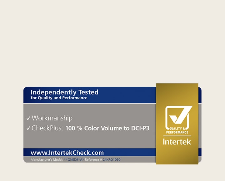 Sertifikasi Intertrek untuk Volume Warna 100% bagi DCI-P3.