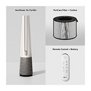 LG PuriCare AeroTower Air Purifying Fan : HEPA filter, UVnano? technology, PM 1.0 sensor, Ultra-Quiet, 3-way Airflow mode, LG ThinQ?, FS15GPBF0