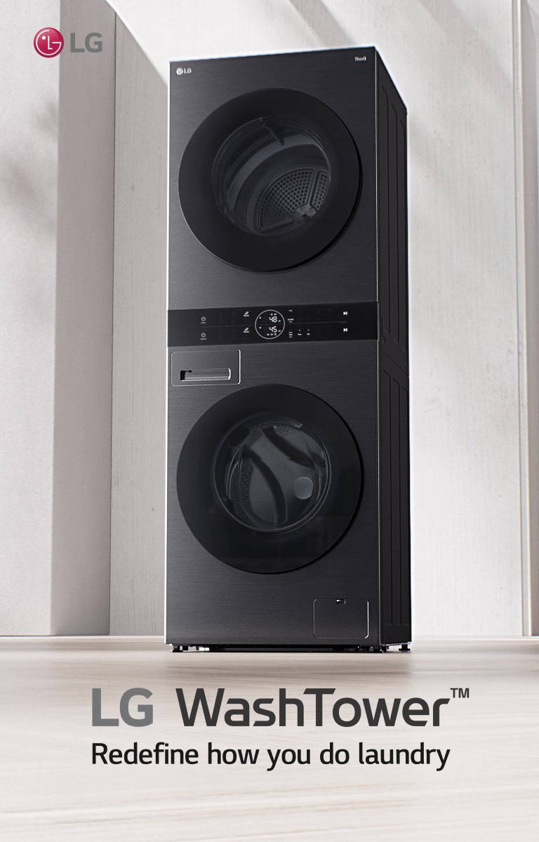 Produk LG WashTower? terletak di ruangan interior.