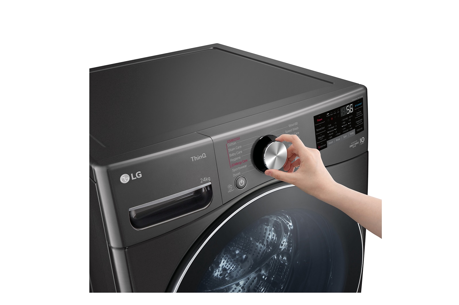 LG 24kg Front Loading Mesin Cuci LG dengan Steam? - Inverter Direct Drive, F2724SVRB