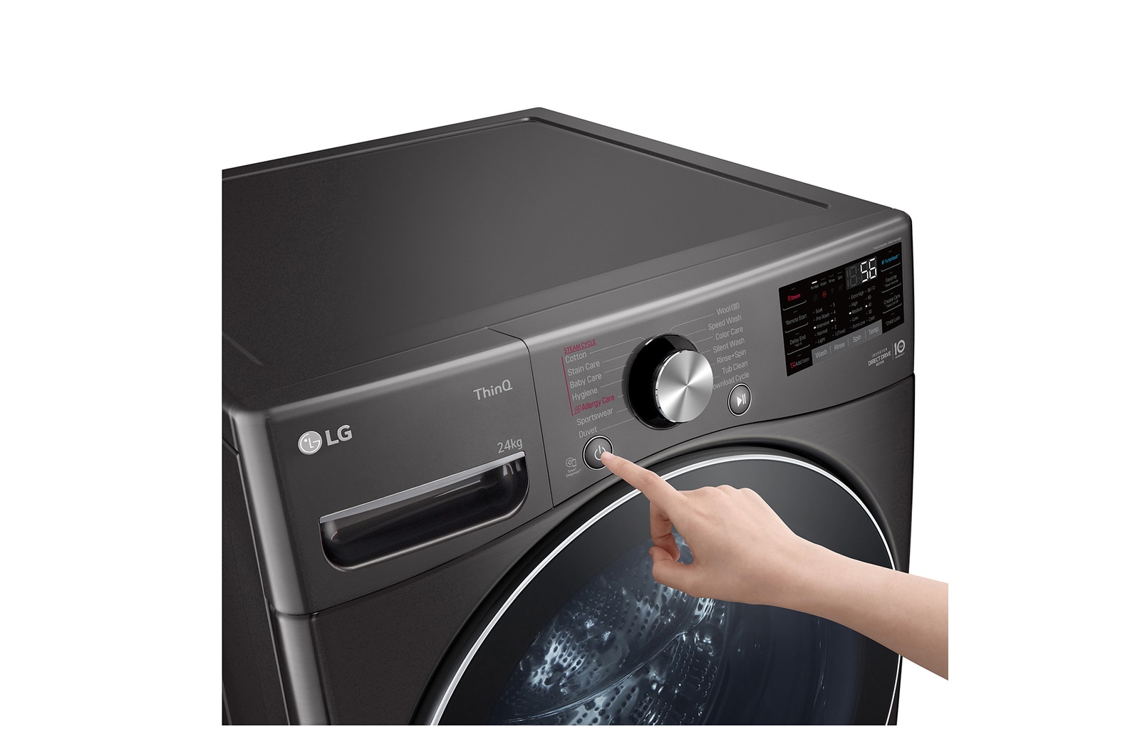 LG 24kg Front Loading Mesin Cuci LG dengan Steam? - Inverter Direct Drive, F2724SVRB