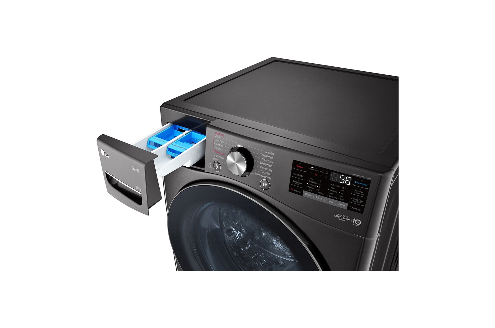 LG 24kg Front Loading Mesin Cuci LG dengan Steam? - Inverter Direct Drive, F2724SVRB