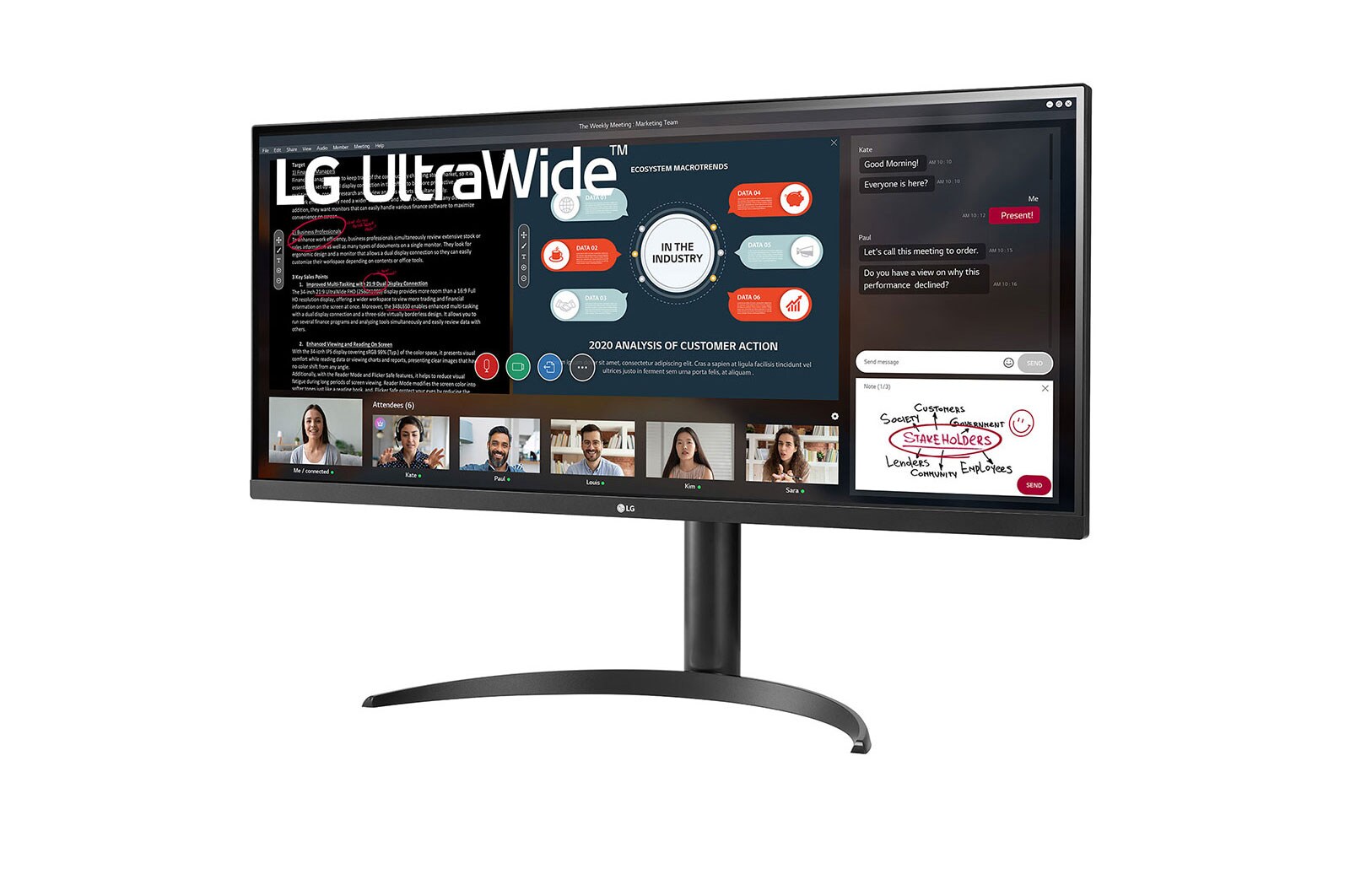 LG 34 (86.7cm) 21:9 UltraWide? Full HD IPS Monitor with AMD FreeSync?, 34WP550-B