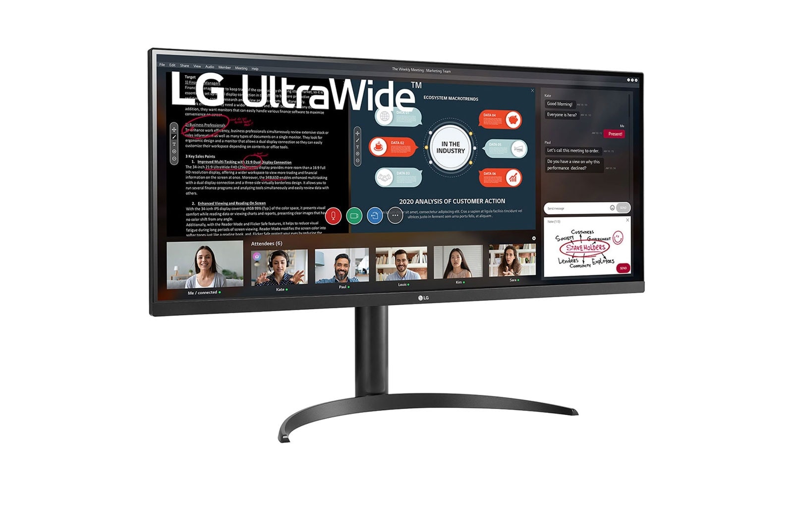 LG 34 (86.7cm) 21:9 UltraWide? Full HD IPS Monitor with AMD FreeSync?, 34WP550-B